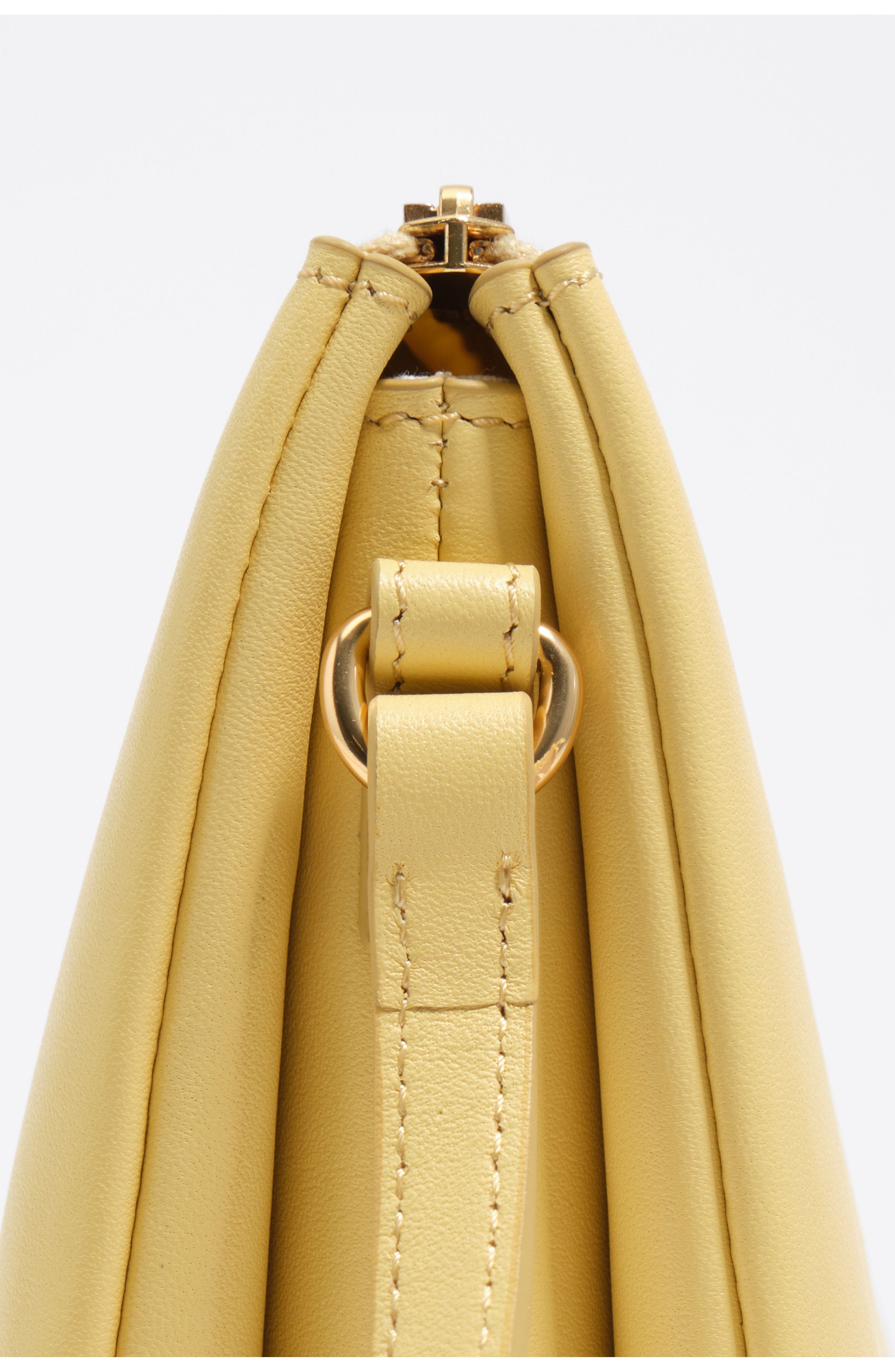 Mini Leather Triple Clutch Bag, Alternate, color, BANANA