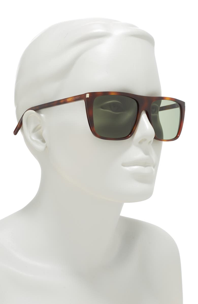 Saint Laurent Sain Laurent 56mm Rectangle Sunglasses, Alternate, color,