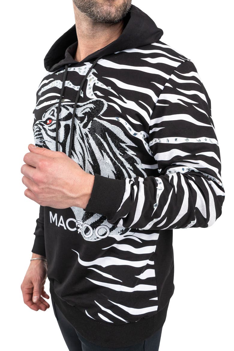 Ziger Embellished Graphic Hoodie, Alternate, color, BLACK