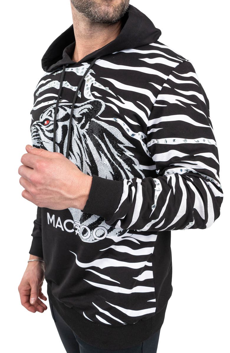 Maceoo Ziger Embellished Graphic Hoodie, Alternate, color, Black