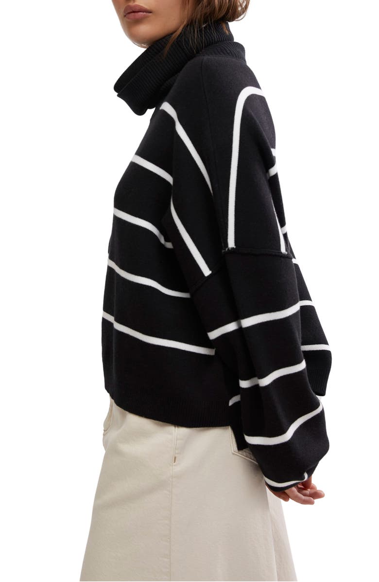 Free People Paulie Stripe Turtleneck Sweater, Alternate, color,