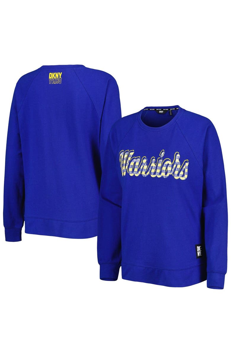 DKNY SPORT Women's DKNY Sport Royal Golden State Warriors Regina Raglan Pullover Sweatshirt, Alternate, color, Royal