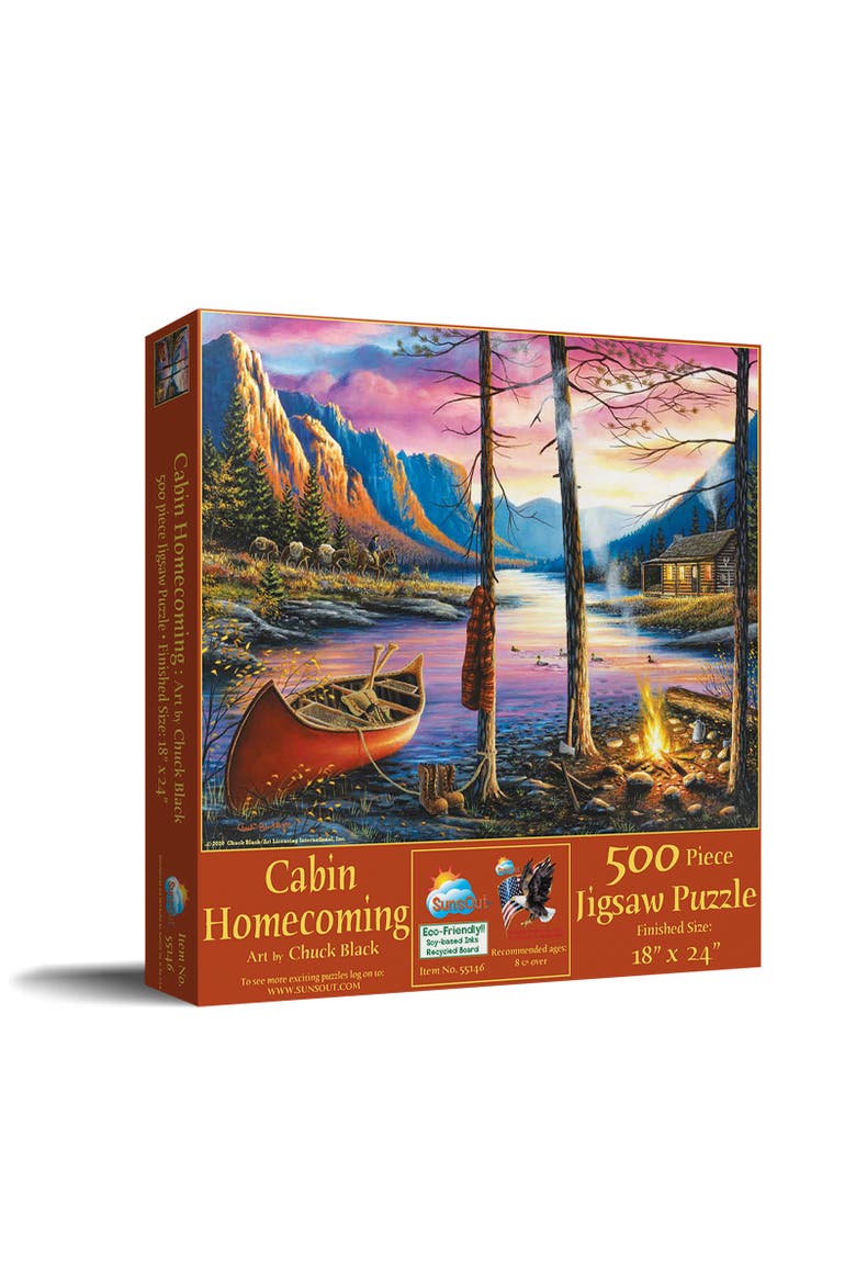 Cabin Homecoming 500 piece Jigsaw Puzzle for Adults, Main, color, Multicolor