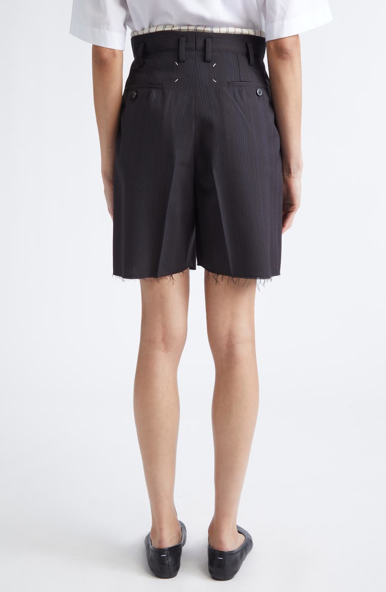 Maison Margiela Anonymity of the Lining Virgin Wool & Cotton Shorts, Alternate, color, Black/ Blue
