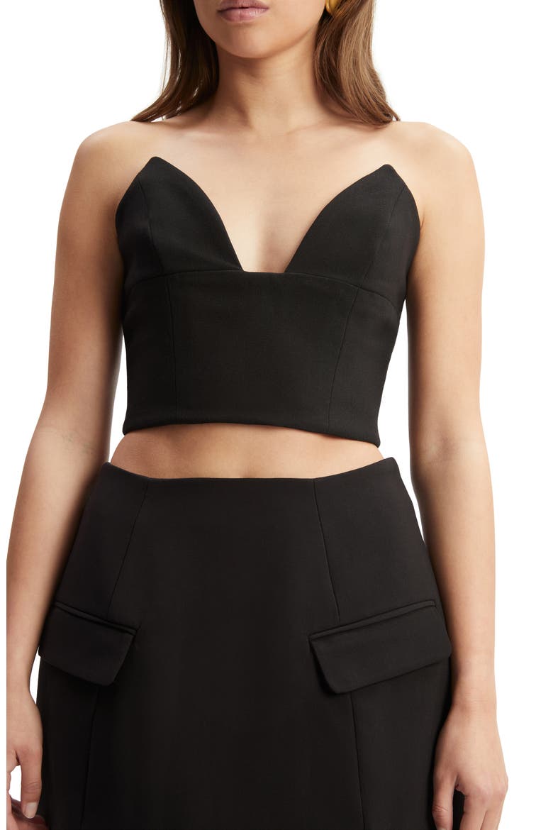 Delphi Strapless Crop Top, Alternate, color, BLACK