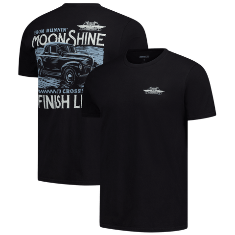 Men's Checkered Flag Sports  Black NASCAR 2-Spot Moonshine Finish Line Tee