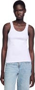 SANDRO Jersey tank with rhinestones