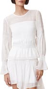 AllSaints Pamela Smocked Ruffle Top