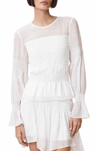 AllSaints Pamela Smocked Ruffle Top