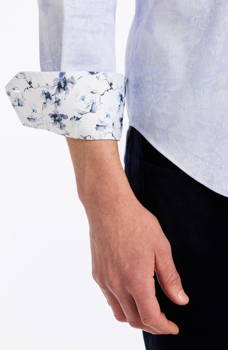 Robert Graham Lexington Stretch Cotton Button-Up Shirt, Alternate, color, Light Blue