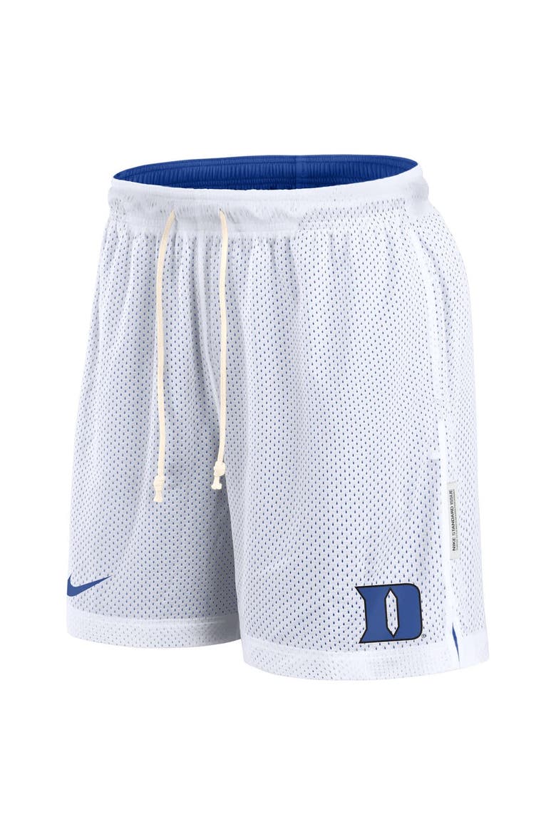Men's Nike White/Royal Duke Blue Devils Primetime Reversible Performance Shorts, Alternate, color, White
