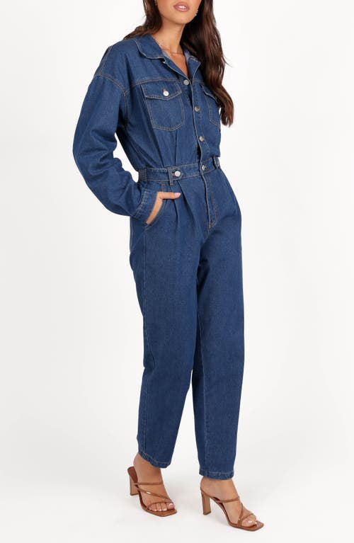 Petal And Pup Petal & Pup Rosa Long Sleeve Denim Jumpsuit In Blue