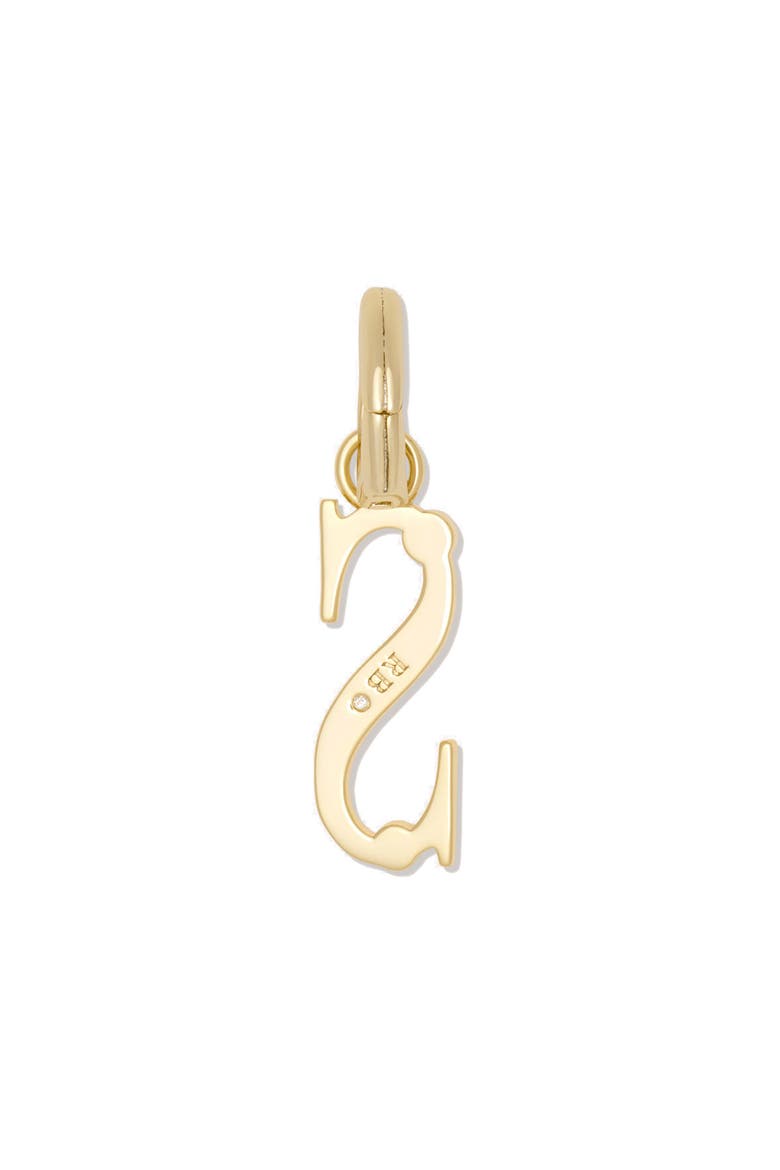 Initial S Cubic Zirconia Charm, Alternate, color, CLEAR/ GOLD
