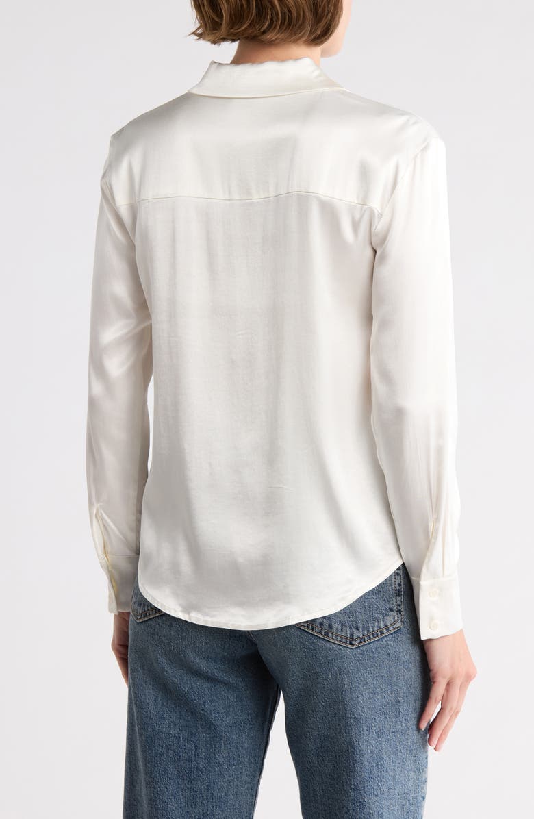 INDUSTRY REPUBLIC CLOTHING Crystal Embellished Satin Button-Up Shirt, Alternate, color, Ivory