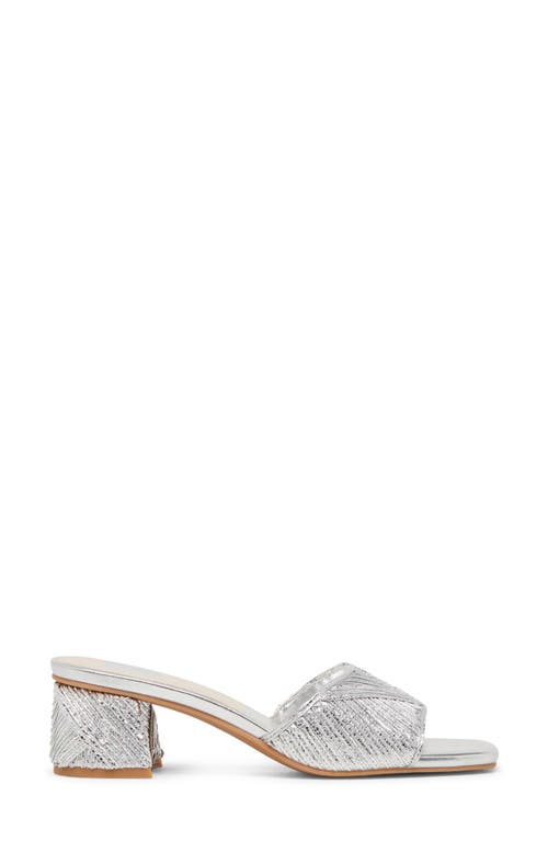 Dolce Vita Briton Deco Block Heel Sandal In Silver Metallic Woven