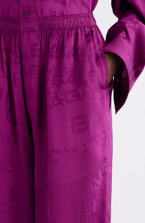 Balenciaga Logo Jacquard Pajama Pants In Purple