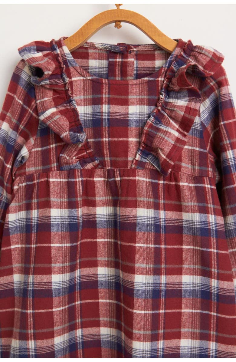 Babycottons Dress Cala Checks for Toddler, Alternate, color, Blue/Bourdeaux