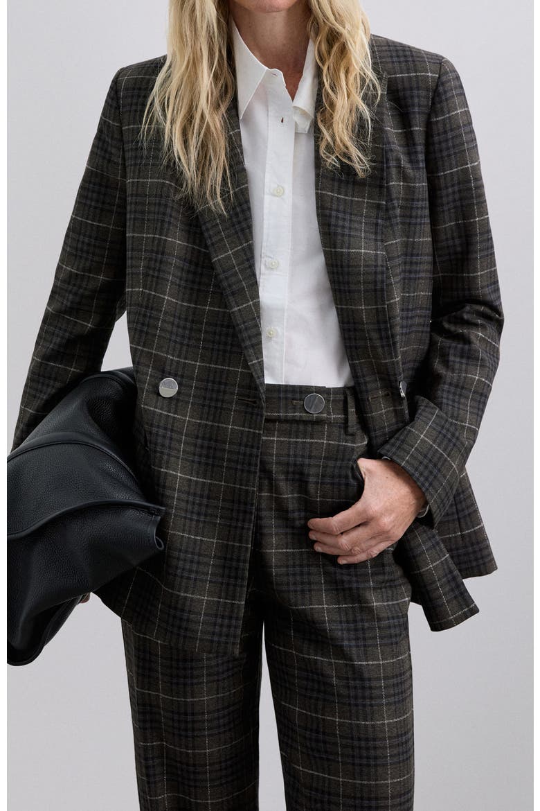 Browncheck Blazer, Main, color, Browncheck