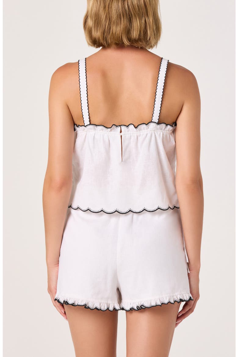 Sadie Embroidery Linen Blend Camisole, Alternate, color, OFF WHITE