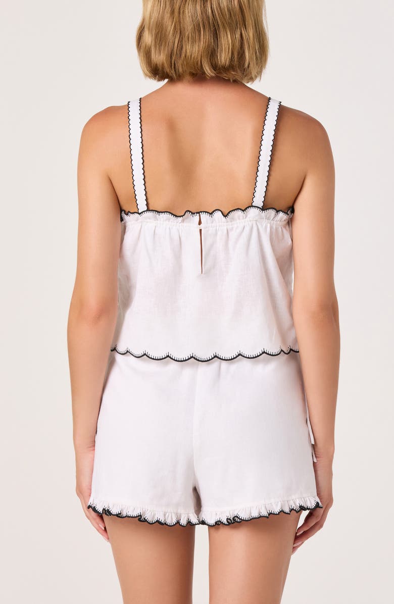 ASTR the Label Sadie Embroidery Linen Blend Camisole, Alternate, color, Off White