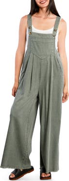 Billy T Claire Wide Leg Denim Overalls