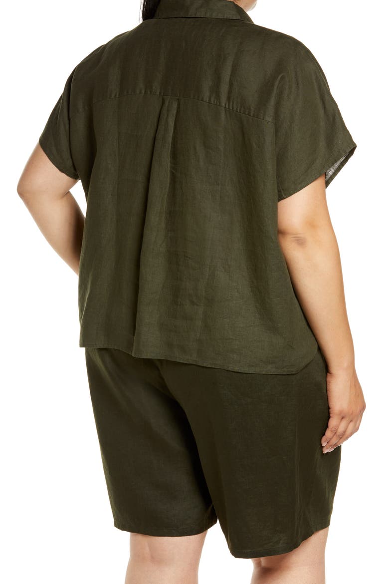 Organic Linen Shirt, Alternate, color, SEAWEED
