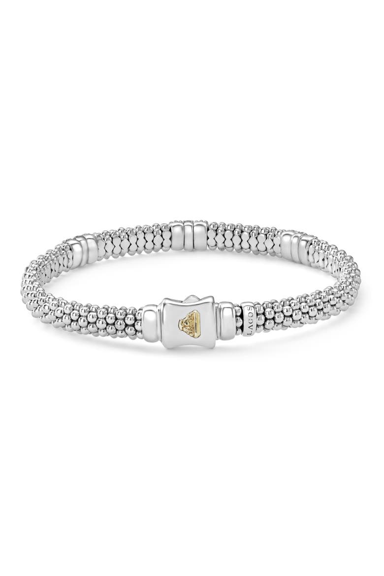 Caviar Diamond Station Bracelet, Alternate, color, SILVER/ GOLD/ DIAMOND
