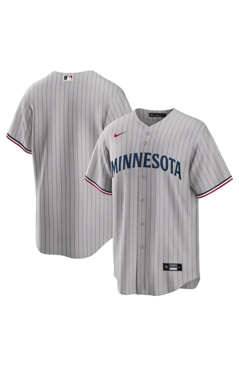 Nike Men's Nike Gray Minnesota Twins Road Replica Team Jersey, Main, color, 