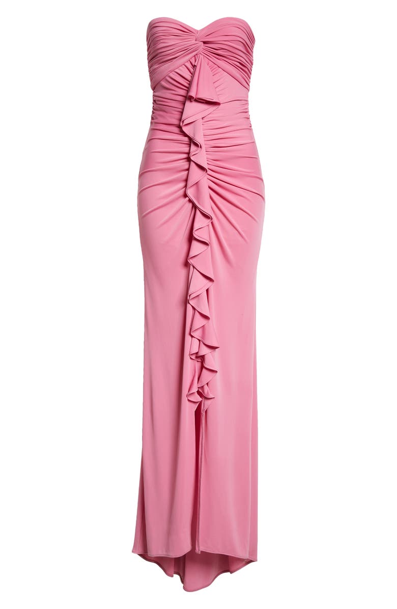 Cinq à Sept Jennette Ruffle Detail Strapless Gown, Alternate, color, 