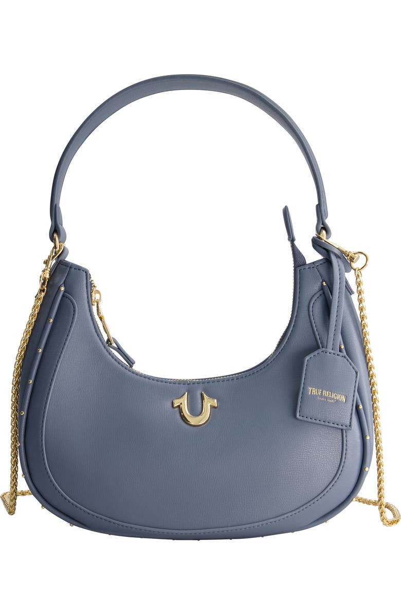 True Religion Zip Top Crescent Hobo Bag, Main, color,
