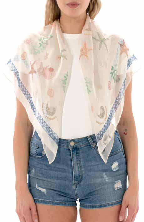 MARCUS ADLER Seashell Print Square Scarf
