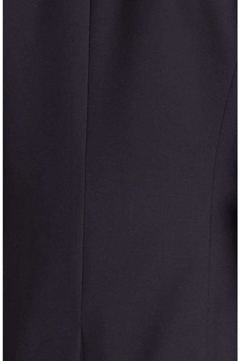 Faux Leather Trim Boyfriend Blazer, Alternate, color, RICH BLACK