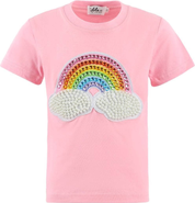 Lola + The Boys Rainbow Pearl Patch T-shirt