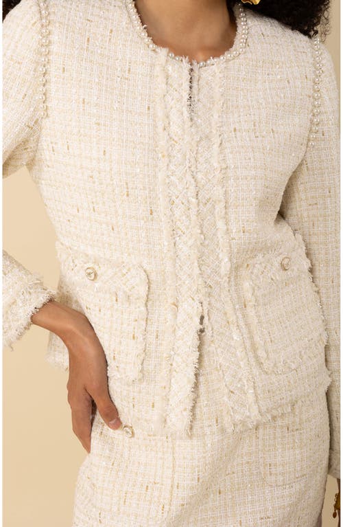Hale Bob Zaylee Boucle Tweed Jacket In Neutral