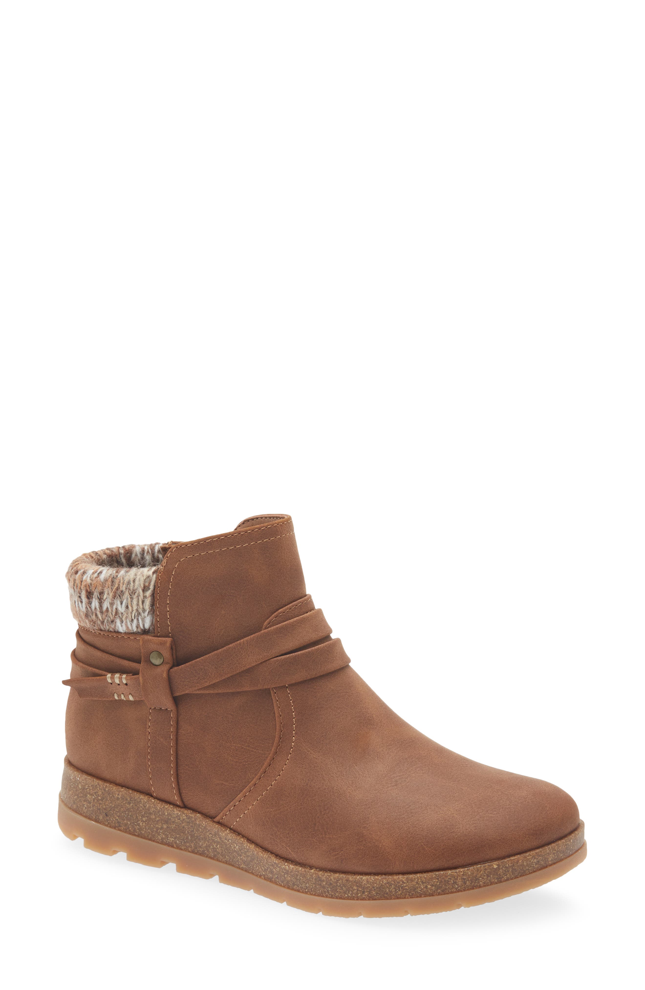 Eurosoft Lilith Faux Leather Bootie In Whiskey/ Dark Brown