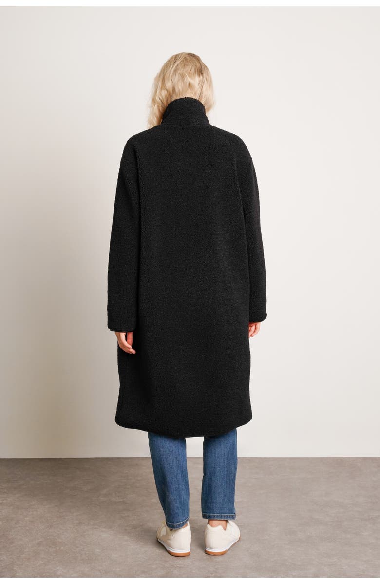 Nom Maternity Teddi Maternity & Baby Wearing Long Coat, Alternate, color, Black