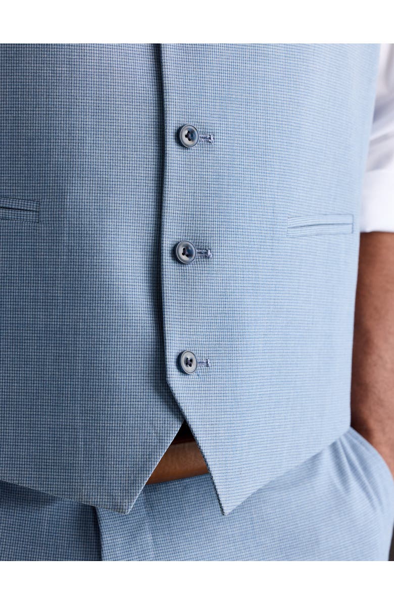 Oak Hill by DXL Big & Tall Micro Check Vest, Alternate, color, Blue