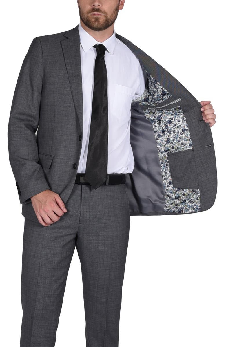 CRICKETEER Birdseye Slim Fit Wool Blend Suit, Alternate, color, Grey