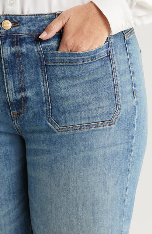 Kut From The Kloth Elizabeth Patch Pocket High Waist Crop Straight Leg Jeans In Clarity