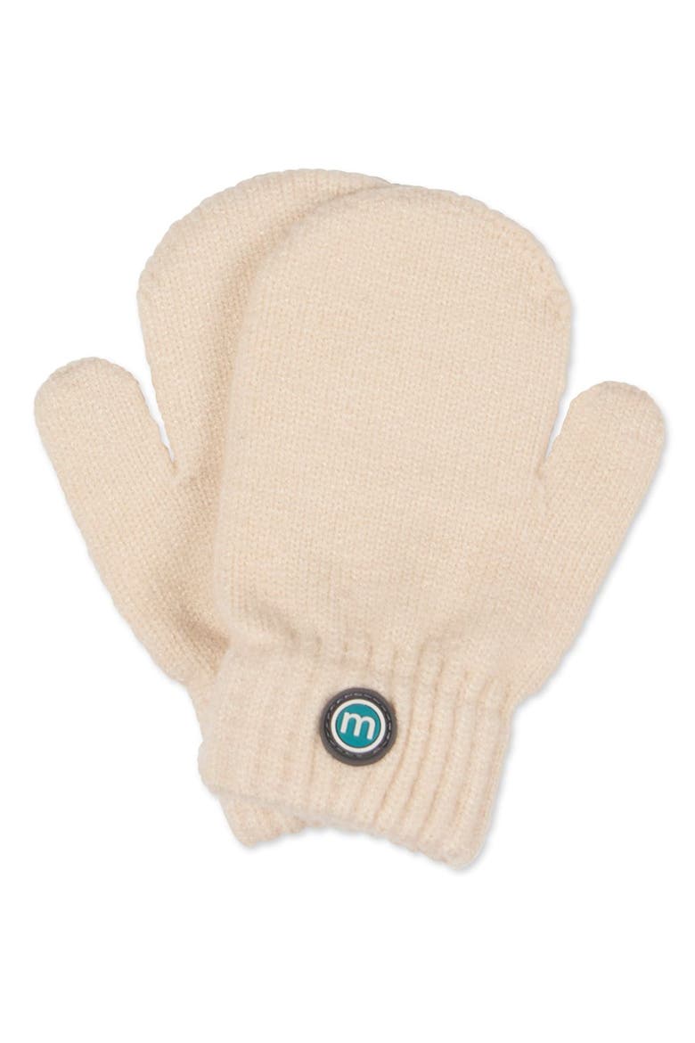Kids Cozy Rayon-Blend Basic Ribbed Knit Mittens, Alternate, color, Ivory