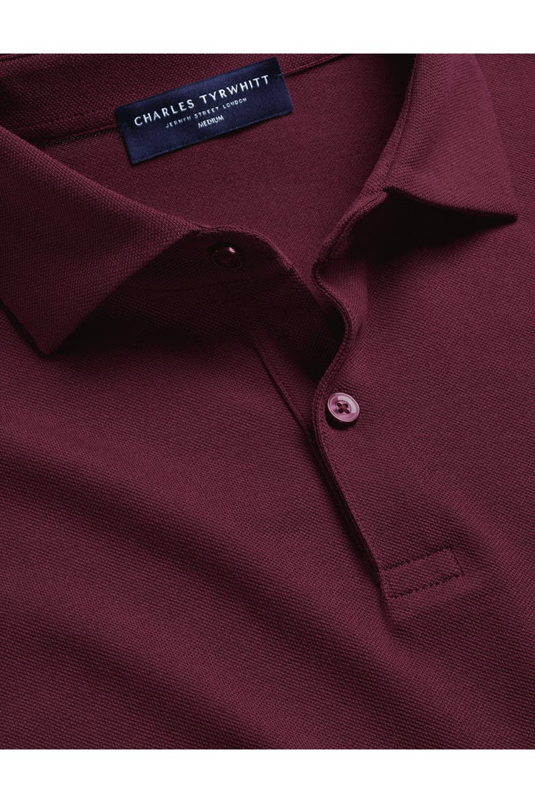 Short Sleeve Cotton Stretch Smart Pique Polo, Alternate, color, Wine Red