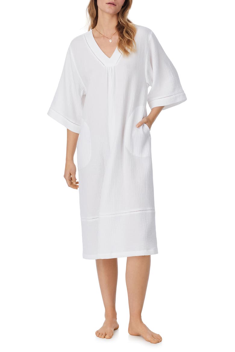 Cotton Gauze Caftan, Main, color, WHITE