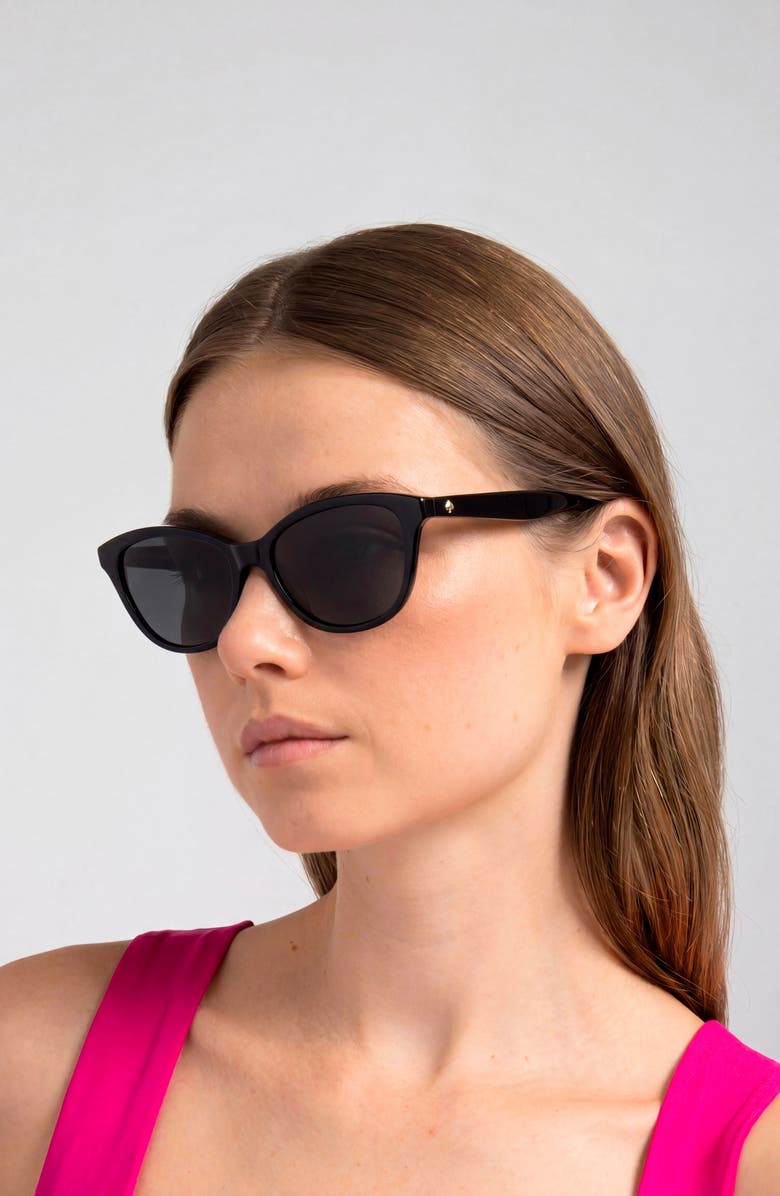 Kate Spade New York Tayla 55mm Sunglasses, Alternate, color, Black/ Grey