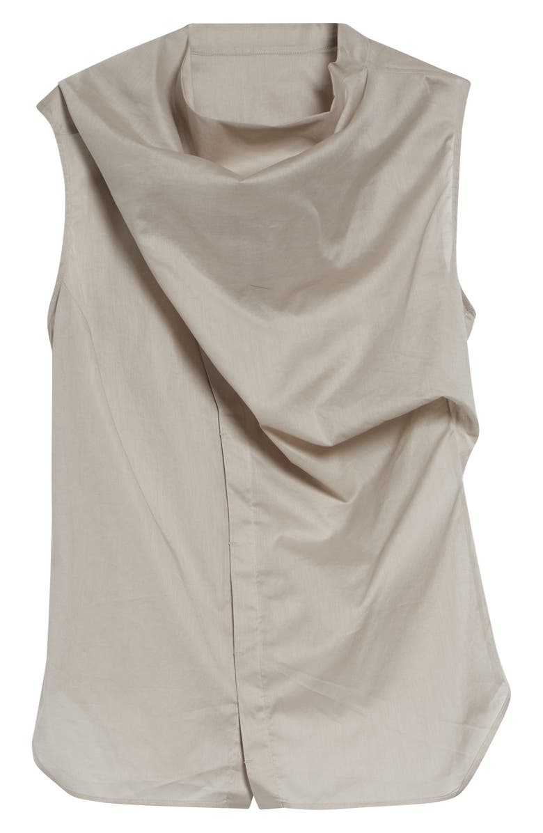 Rick Owens Sleeveless Semisheer Chambray Button-Up Shirt, Main, color, Pearl