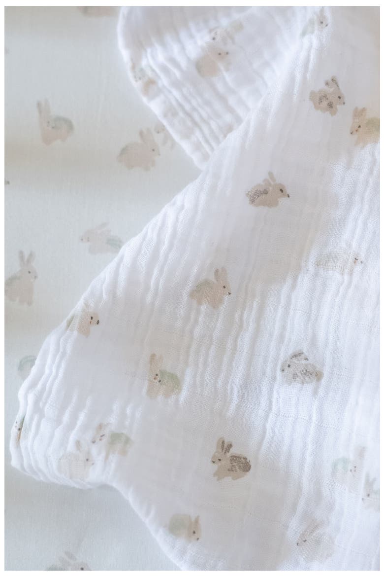 Organic Cotton Swaddle, Alternate, color, HOPPY BUNNY