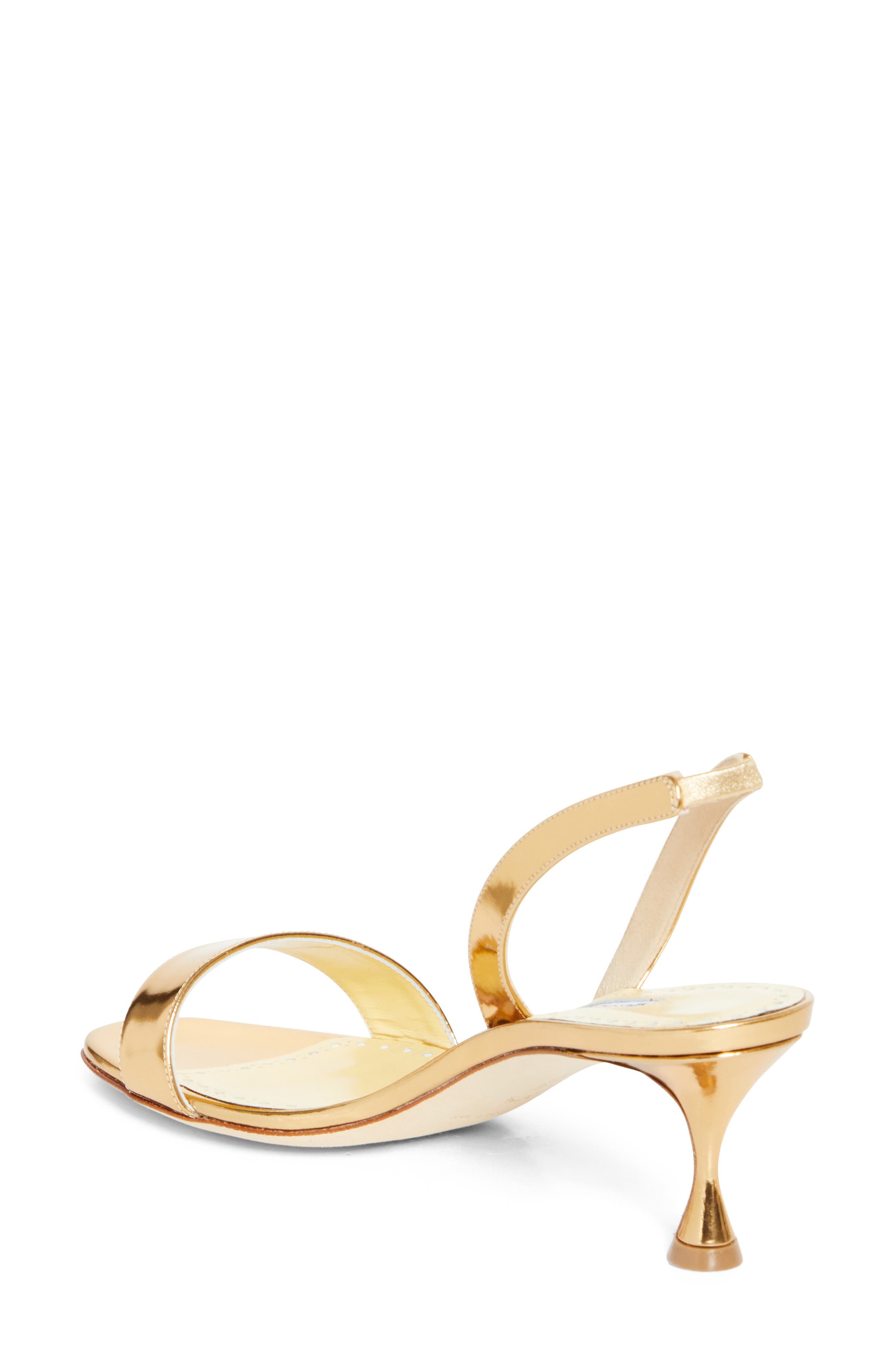 Manolo Blahnik Cupisanpla Metallic Slingback Sandal, Alternate, color, Gold