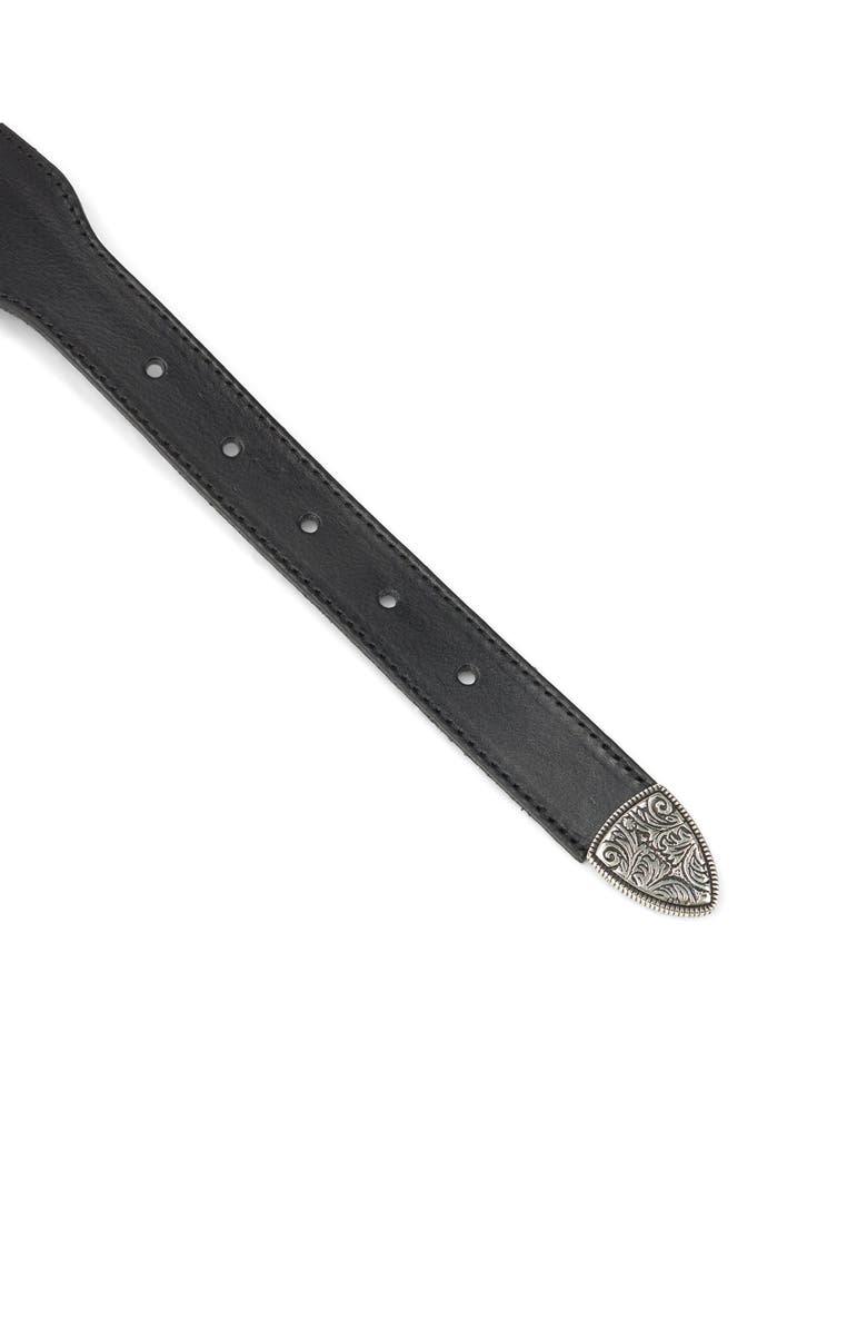 Fortela Cattle Calf Leather Belt with Studs, Alternate, color, Black