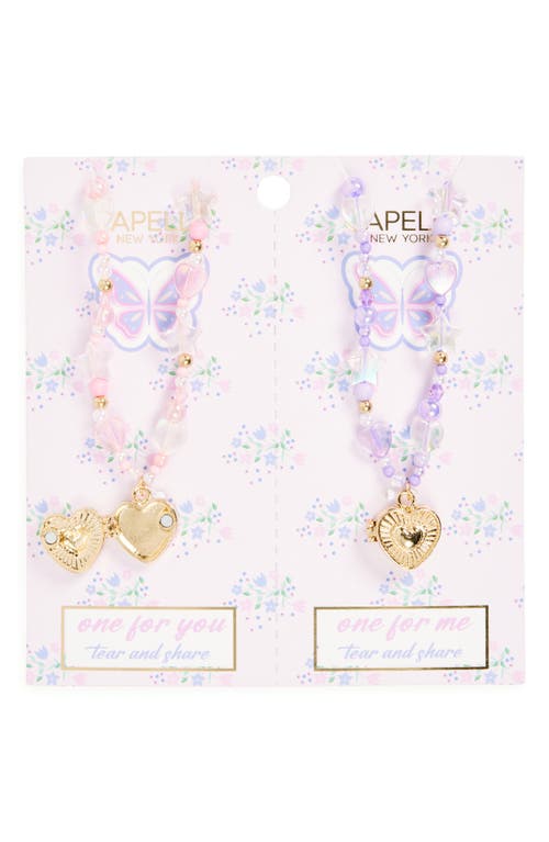 Capelli New York Kids' BFF Locket Necklace Set in Gold Multi 