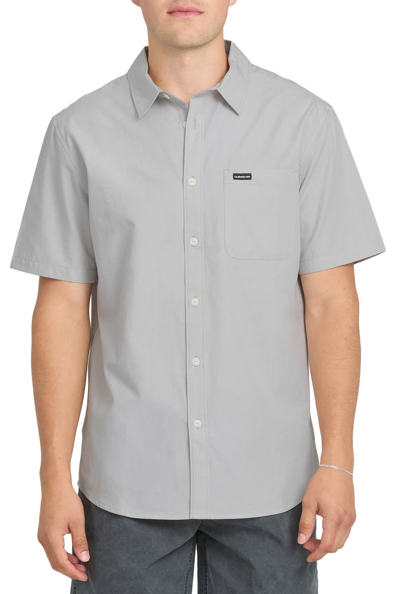 Shore Break Classic Short Sleeve Cotton Button-Up Shirt, Main, color, MICRO CHIP