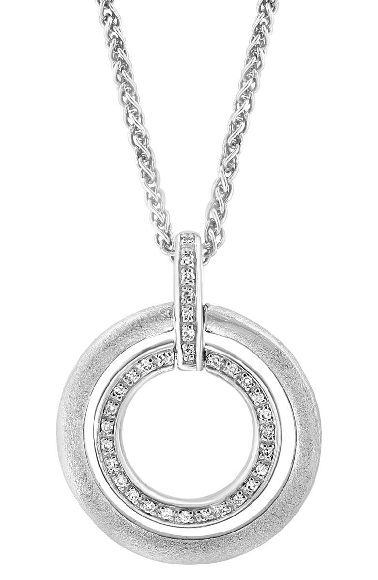 EFFY Sterling Silver Diamond Pavé Pendant Necklace - 0.10ct, Alternate, color, Silver